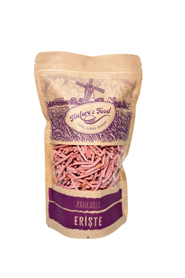 Pancarlı Erişte 400gr Buğday Unu, Pancar Püresi, Süt Ve Yumurta.