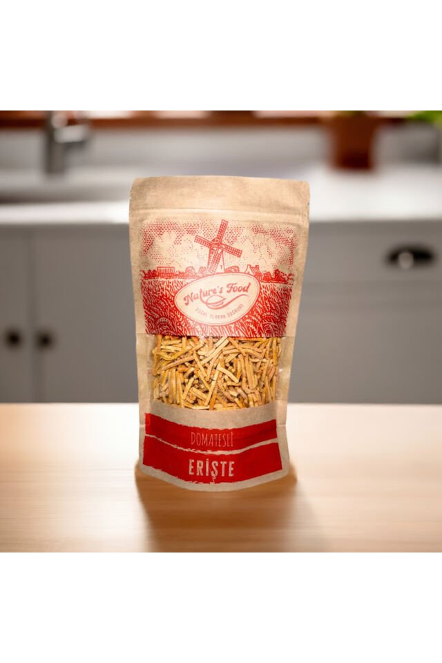 Domatesli Erişte 400gr Koruyucu ve katkı maddesi içermeyen sağlıklı ve doğal içeriğiyle sizlerle