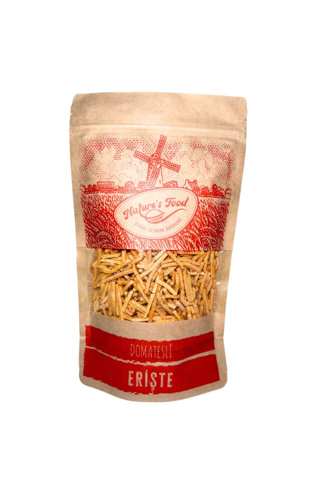Domatesli Erişte 400gr Koruyucu ve katkı maddesi içermeyen sağlıklı ve doğal içeriğiyle sizlerle