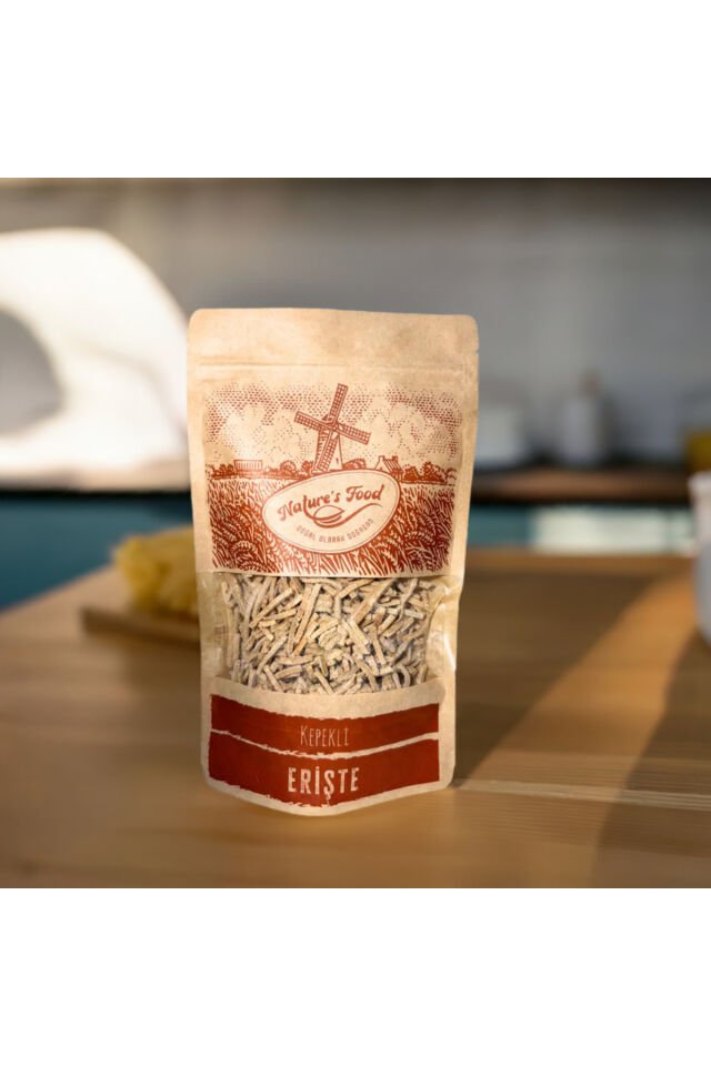 Kepekli Erişte 400gr kepekli buğday unu, buğday kepeği, yumurta, süt az tuzlu